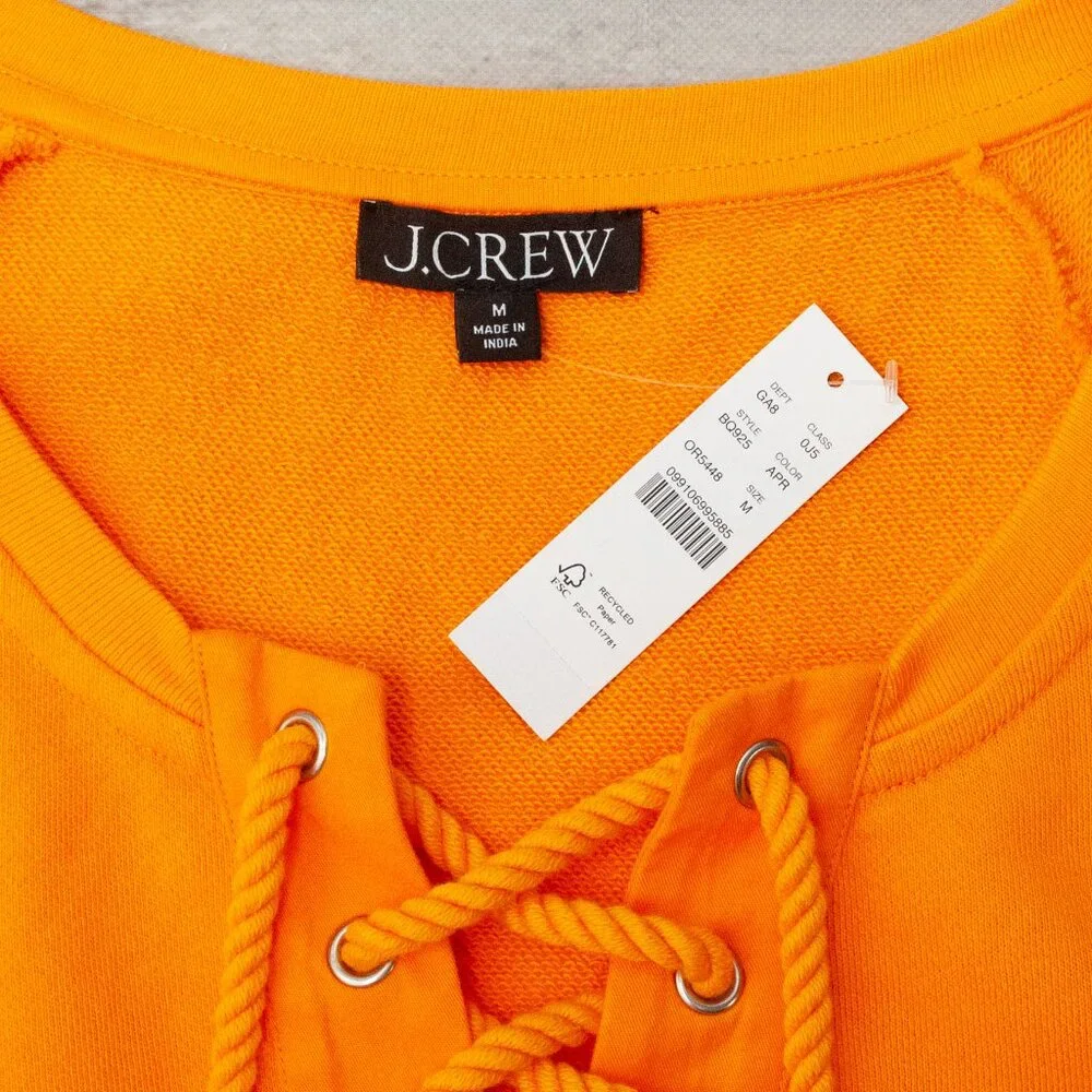 NWT J. Crew University Terry Short-sleeve Lace-up Shirt in Apricot size M